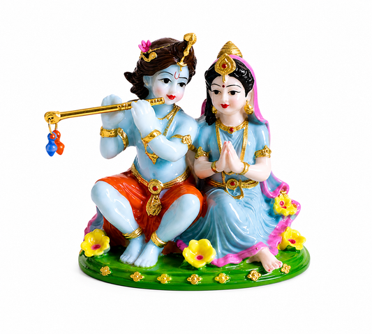 Beautiful Radha Krishna Ji Idol for Home, Pooja Room, Car Dashboard & Gifting 🦚✨