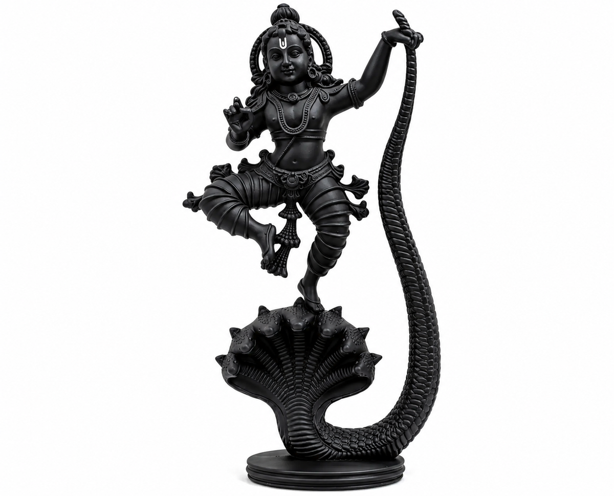 Premium Black Bal Krishna Ji Murti for Home Temple & Car Dashboard