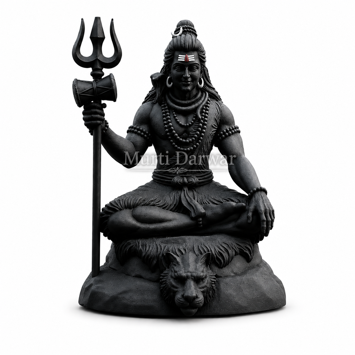 Matte Black Shiv Ji Idol for Home & Office Decor