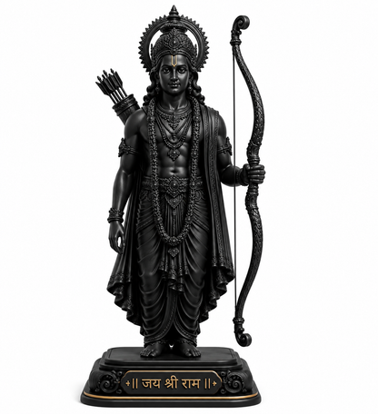 Matte Black Lord Ram Ji Idol for Home, Office & Car Dashboard